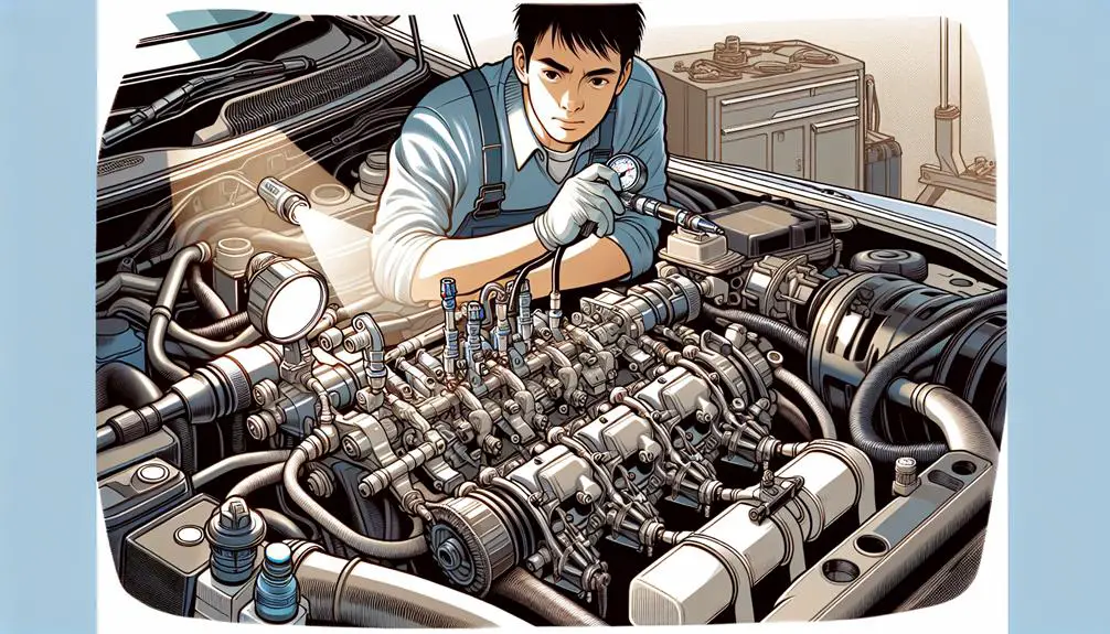 examining vehicle fuel system
