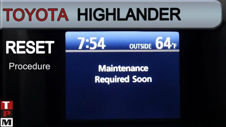How to Reset Maintenance Light on Toyota Highlander 2013 - DIYCarExpert