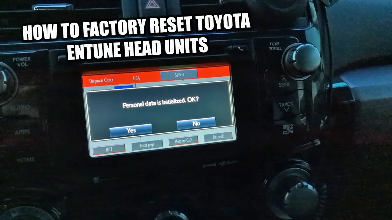 How to Reset Toyota Infotainment System